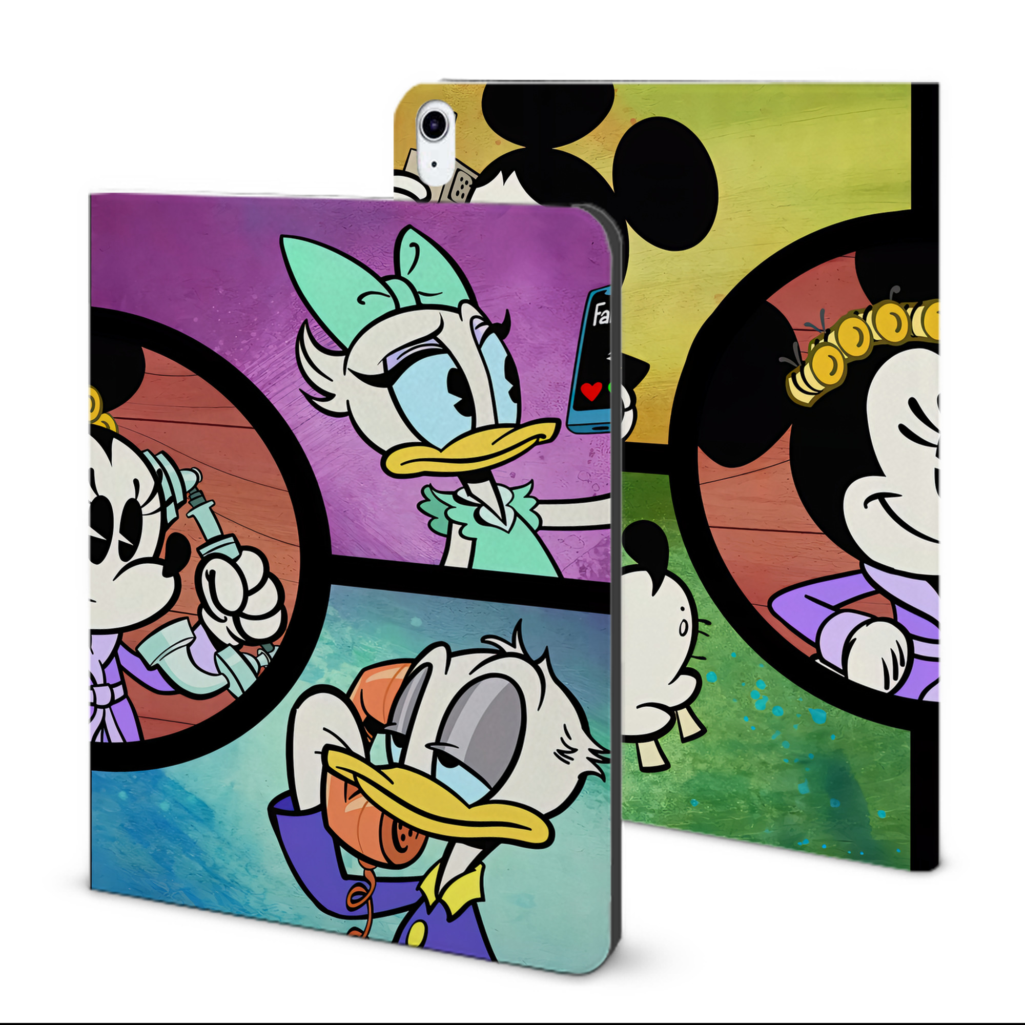 （画像用） ミッキーマウス Mickey Mouse IPad ケース ブック型 PUレザー TPU 耐衝撃 軽量 薄型 ペン収納なし 全面保護 IPad 各モデル対応